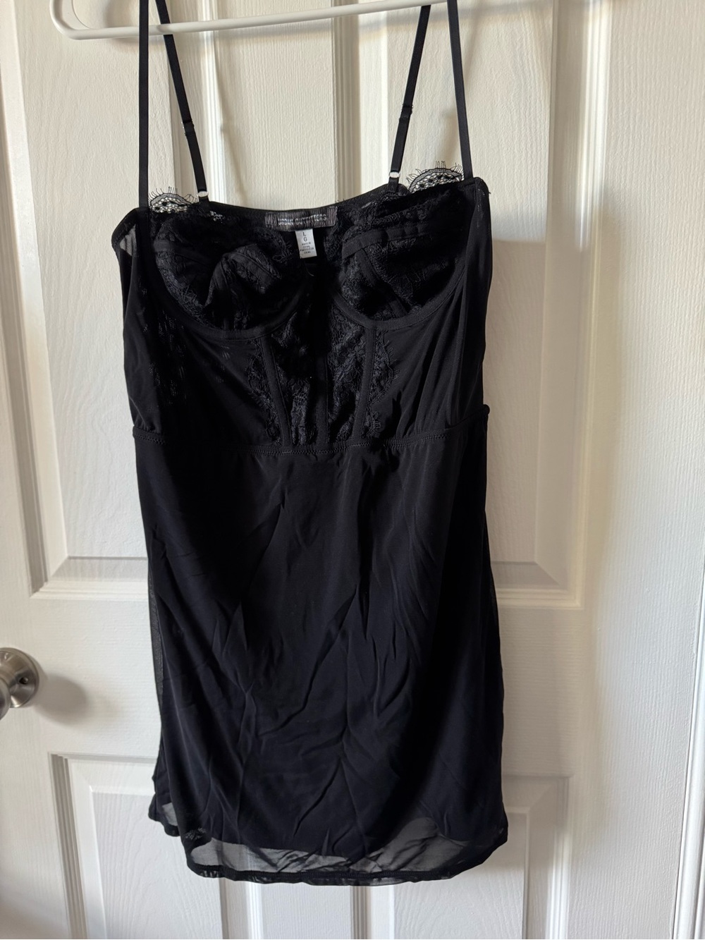 Urban Outfitters Black Lace Mini Dress Size Large Like New